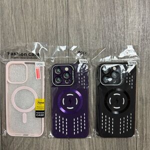 iPhone 15 Pro Max Phone Cases set of 3 NEW! - Black, Purple, Pink